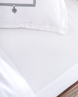 100% Cotton Sateen King Duvet Cover Set - Embroidered Lilas Design