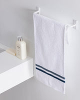 Soft Cotton Face Hand Towel - Absorbent Bathroom Towel - White Blue