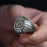 Tesbihevim | Men's Silver Men's Silver Ring with Seal of Solomon