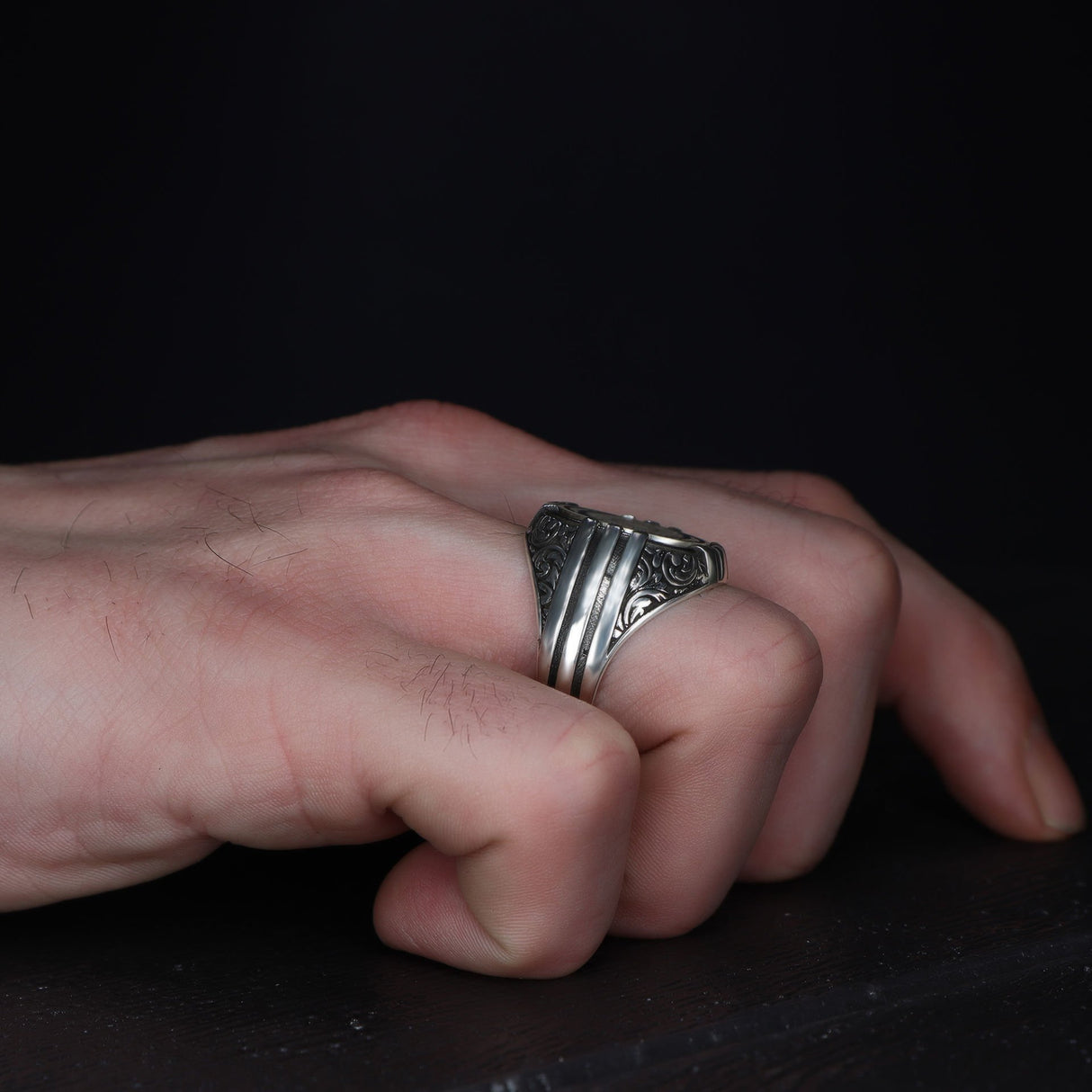 Tesbihevim | Men's Silver Men's Silver Ring with Seal of Solomon - TryAladdin