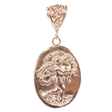 Premium 925 Sterling Silver Angel Motif Medallion Pendant