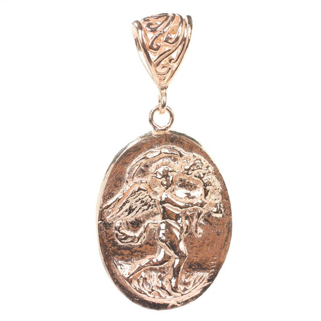 Premium 925 Sterling Silver Angel Motif Medallion Pendant