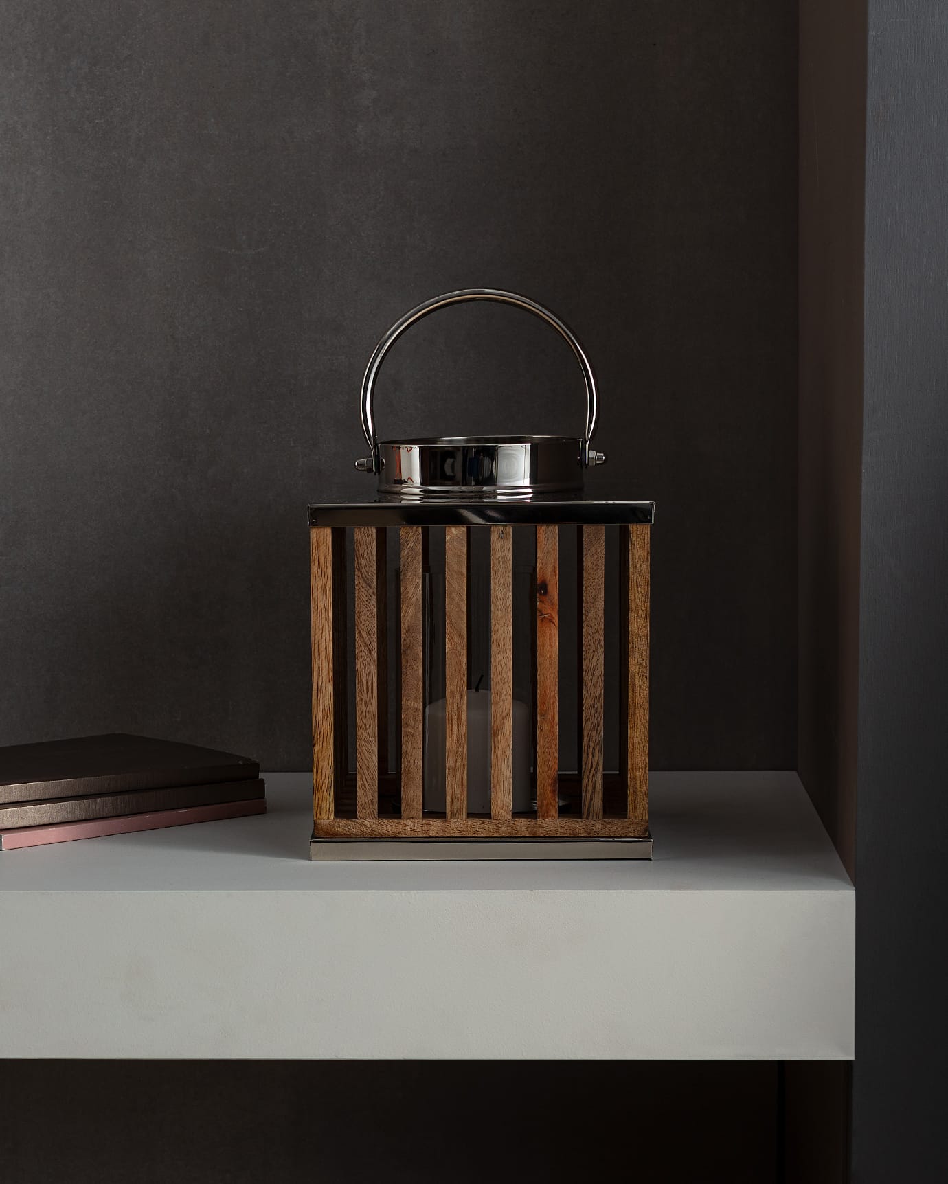 Mango Wood Lantern - Artisanal Amber Glow