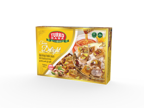 TURKOBABA Premium Honey Pistachio Turkish Delight Lokum - 225g