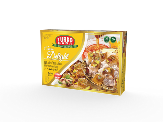 TURKOBABA Premium Honey Pistachio Turkish Delight Lokum - 225g