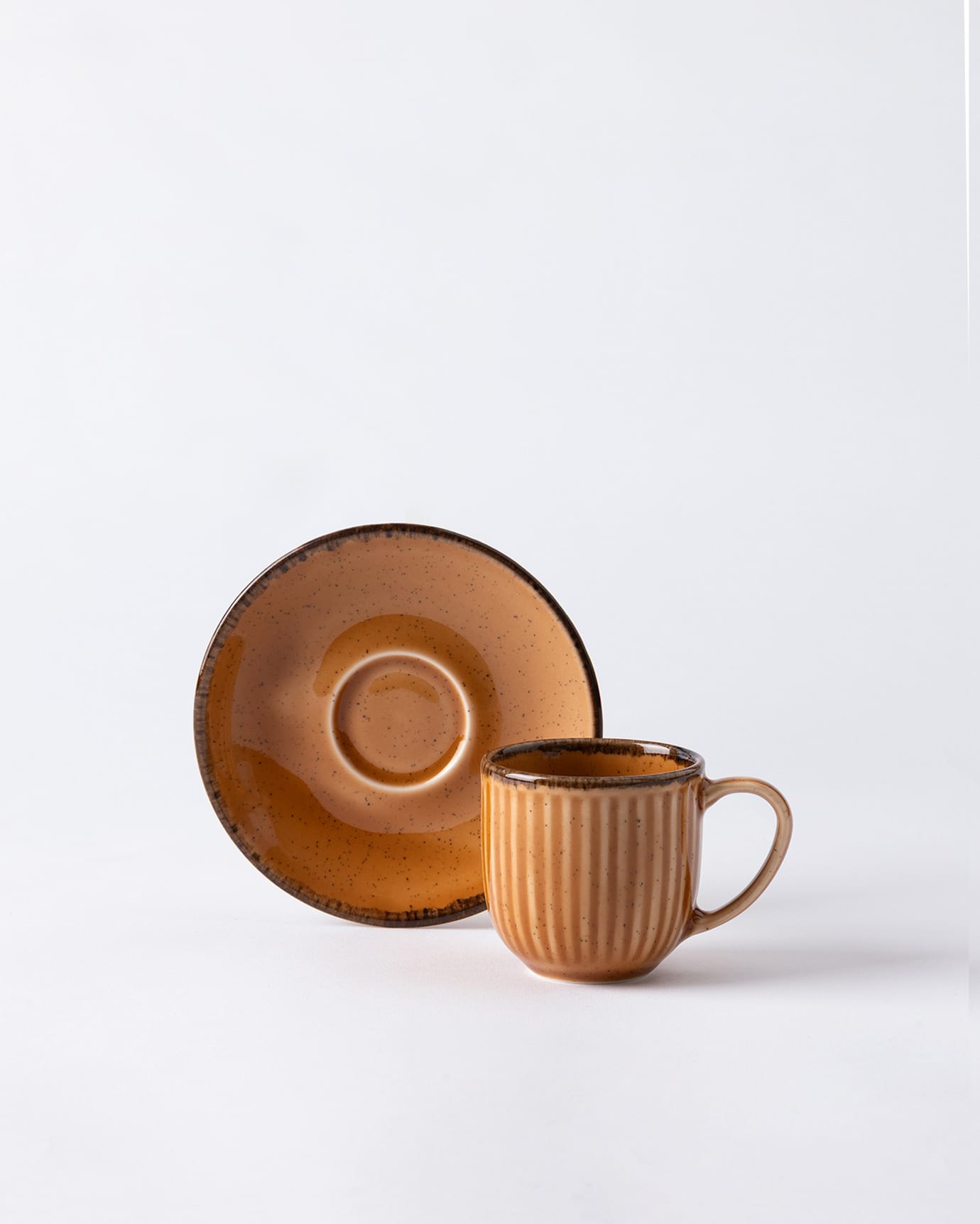 Porcelain 6-Person Coffee Set - Contemporary Natural Design