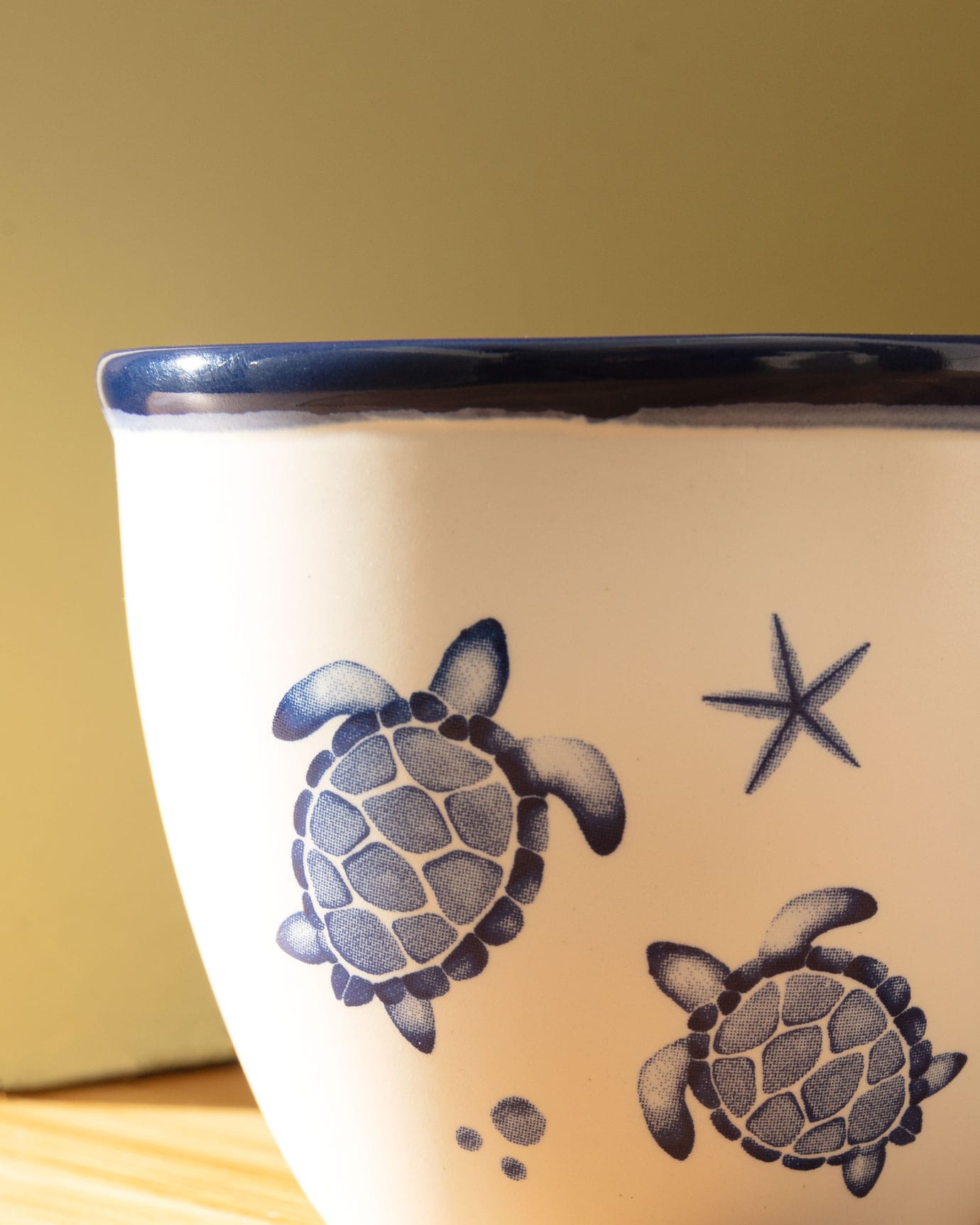 Nouveau Set de 2 Tasses en Céramique Osseuse - Design Océan Marin