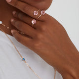 Swarovski Crystal 925 Sterling Silver Ring - Bezel & Prong Set Love Symbol