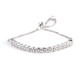 Sterling Silver Zirconia Tennis Bracelet - Adjustable Slider