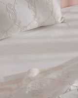 Polyester Double Bedspread Set - Fleuve Embroidered Design