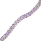 Premium Sterling Silver Purple Stone Curb Chain Bracelet