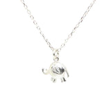925 Sterling Silver Tiny Elephant Charm Necklace
