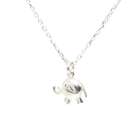925 Sterling Silver Tiny Elephant Charm Necklace