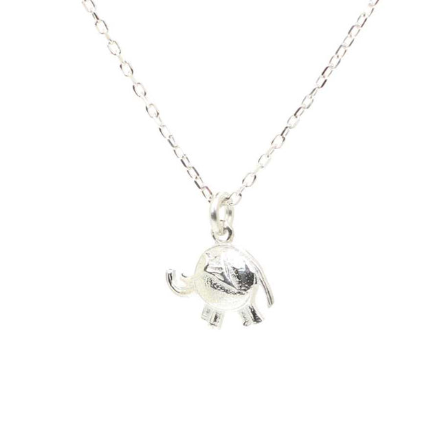 925 Sterling Silver Tiny Elephant Charm Necklace