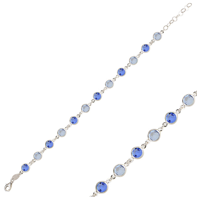 Rose Gold Plated Sterling Silver - Mini Eternity Bracelet