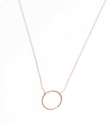 Sterling Silver Large Hoop Pendant Necklace - Modern Minimalist Style