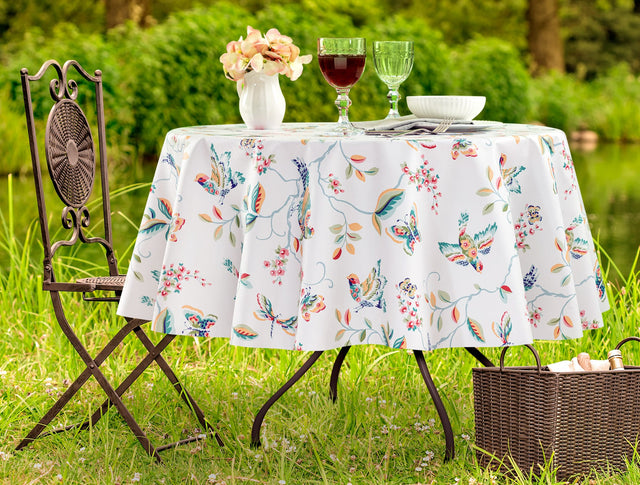 Durable PVC Round Tablecloth - Violet Collection