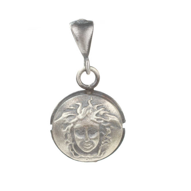 925 Sterling Silver Medusa Head Medallion Pendant - Mythic Design