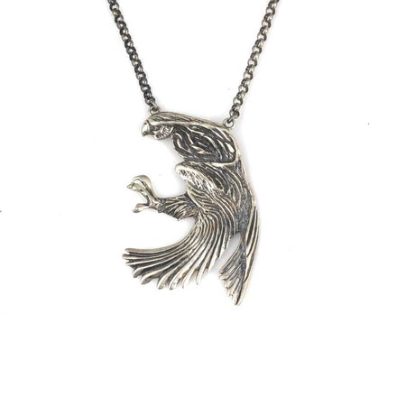 Sterling Silver Eagle Pendant Necklace - Majestic & Detailed Design
