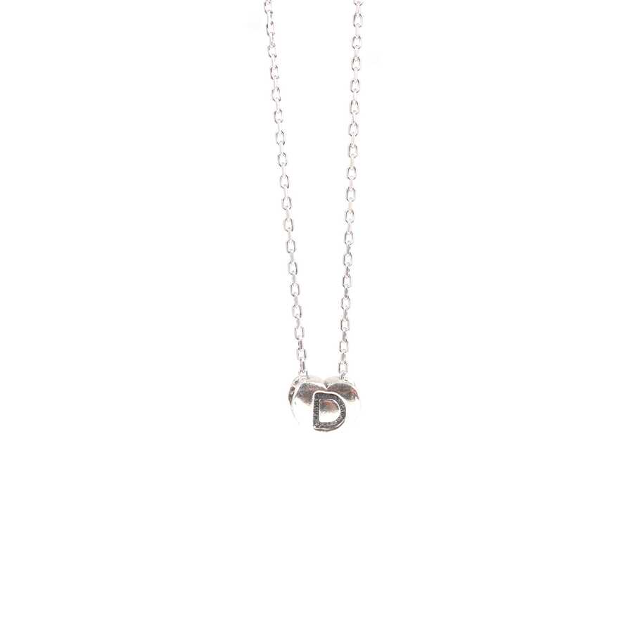 925 Sterling Silver Personalized Initial Heart Pendant Necklace