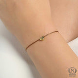 Sterling Silver String Heart Bracelet - Yellow-Tone Finish