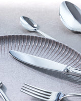 Stainless Steel 42-Piece Flatware Set - Elegant Silver Design