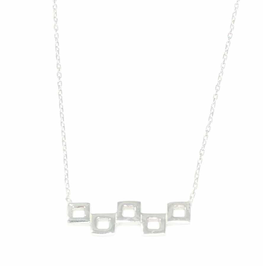Premium Sterling Silver Tiny Square Necklace