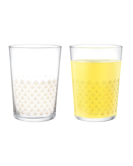 Glass Beverage Glass Set - Golden Rain Pierretta Design