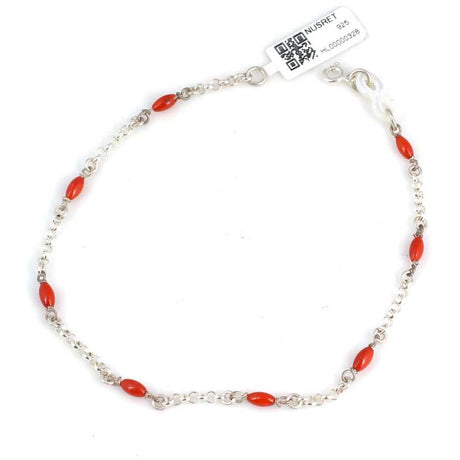 Professional 925 Sterling Silver Coral Infinity Anklet