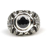 Professional Sterling Silver Onyx Zircon Handcrafted Mens Ring