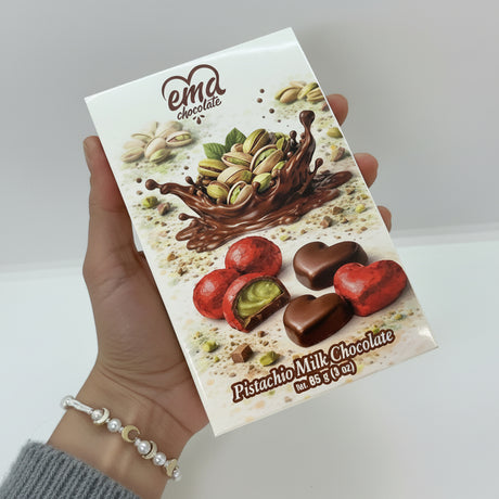 Premium Pistachio Cream-Filled Milk Chocolate Bar