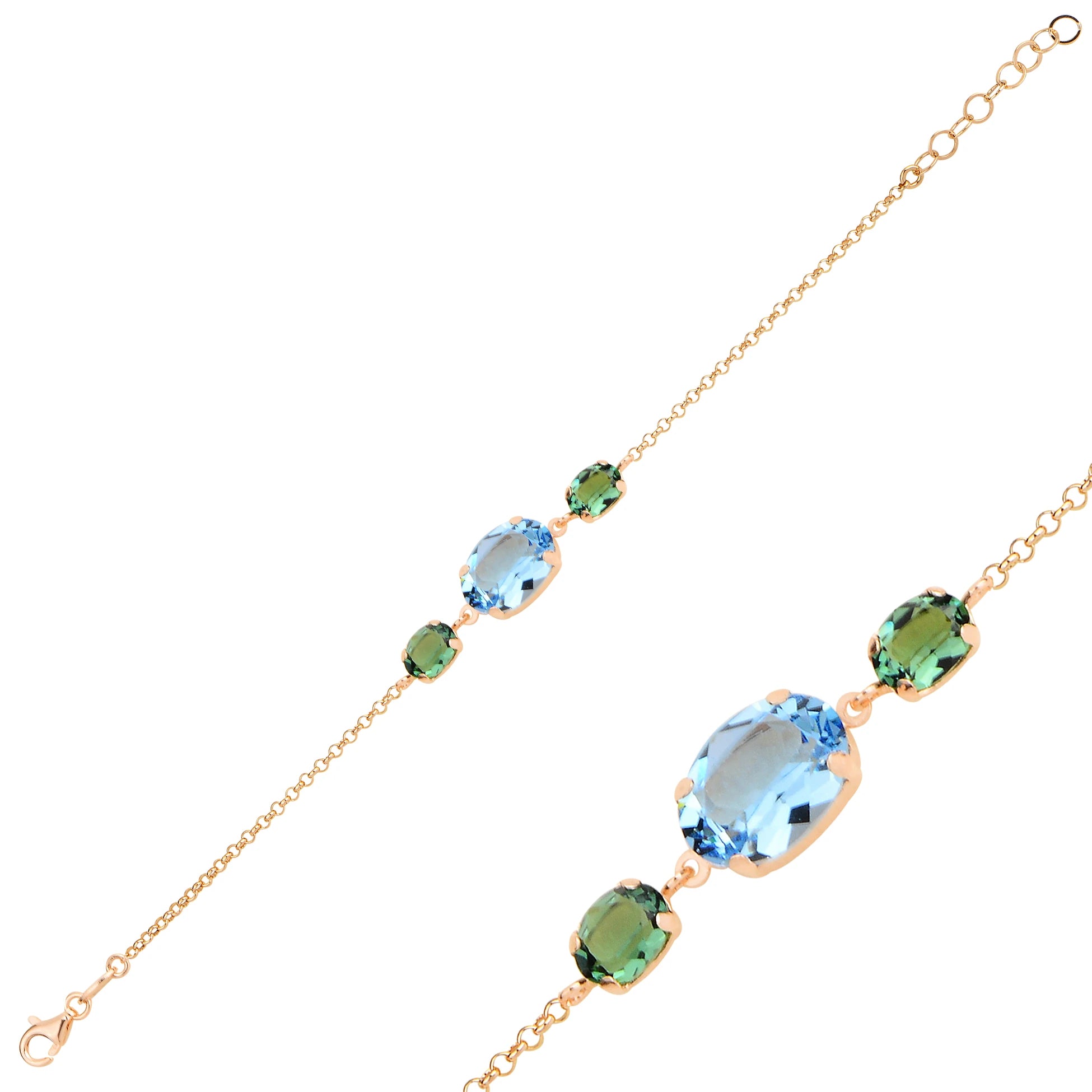 Oval Cut Crystal Bracelet - Dazzling Elongated Link Design