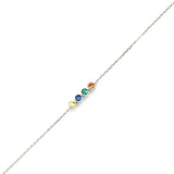 Sterling Silver Multi-Color Zircon 4-Row River Bracelet