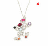 Sterling Silver Cute Mouse Necklace - Zircon Embellished