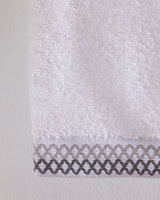 Soft Absorbent Cotton Face Towel - White & Gray