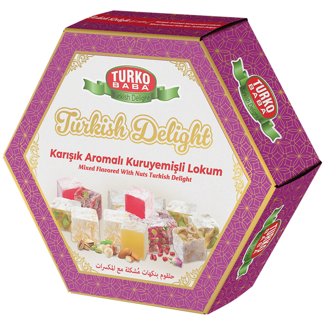 TURKOBABA Premium Mixed Nuts Turkish Delight Lokum - 250g