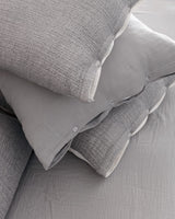 Ensemble de literie nuptiale de luxe 8 pièces - Housse de couette anthracite écru et draps
