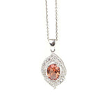 925 Sterling Silver Oval Zultanite & Zircon Spiral Pendant Necklace