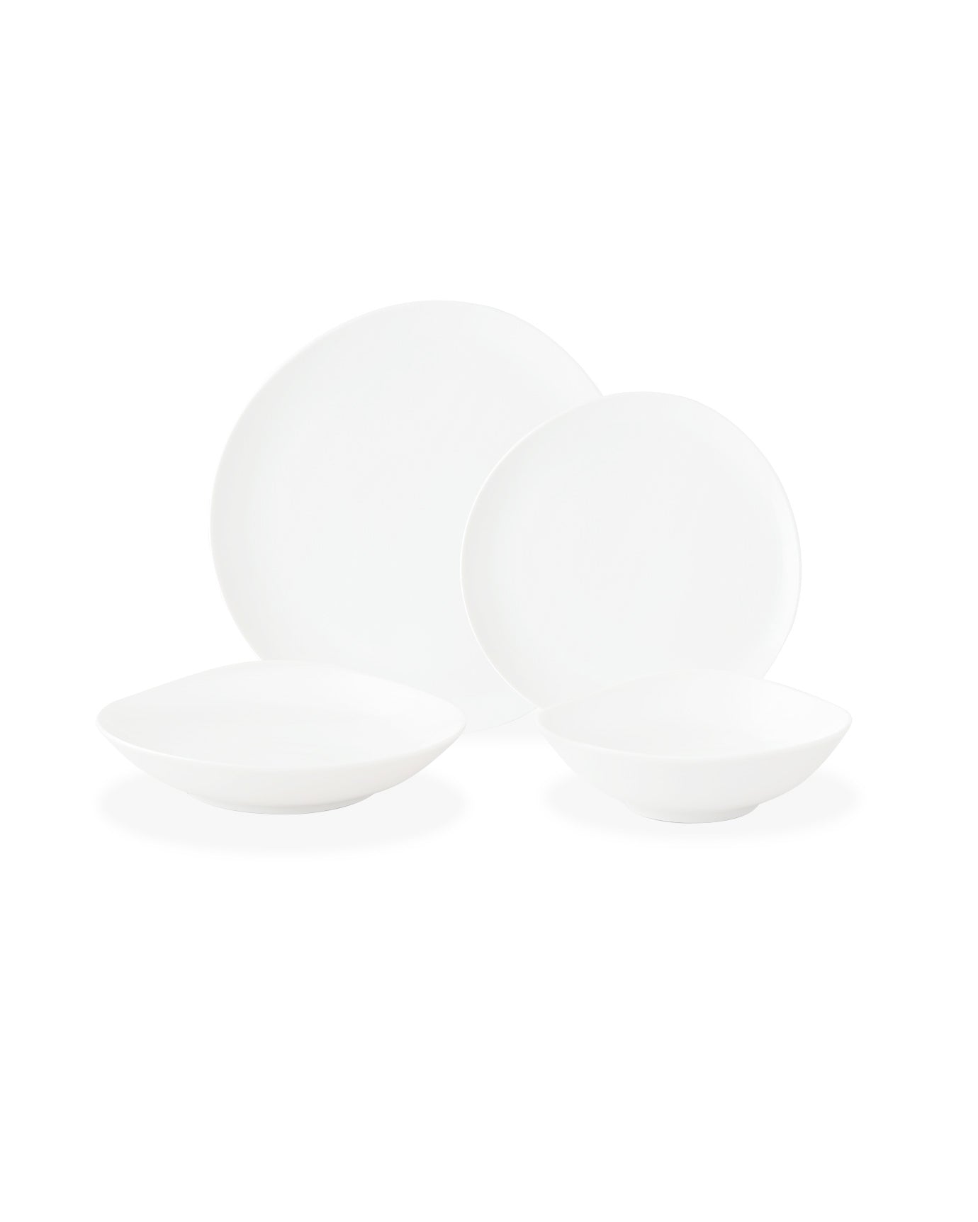 Nyt Bone Porcelæn 24-dele Middagsæt - Klassisk Hvid Elegance