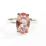 925 Sterling Silver Oval Zultanite Ring with Zircon Accents