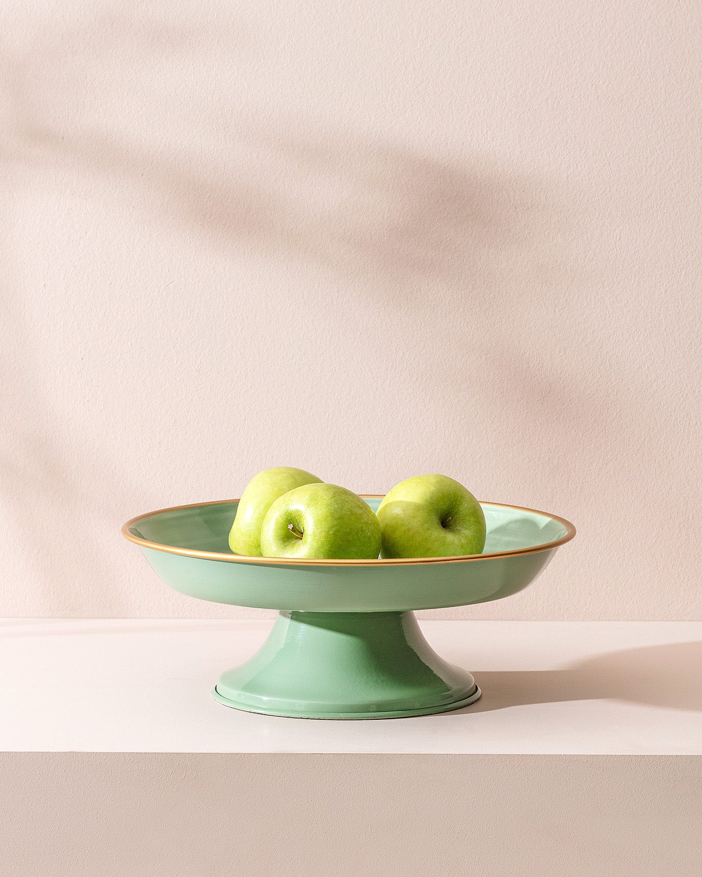 Soft Green Metal Serving Bowl - Modern Decorative Home Accent