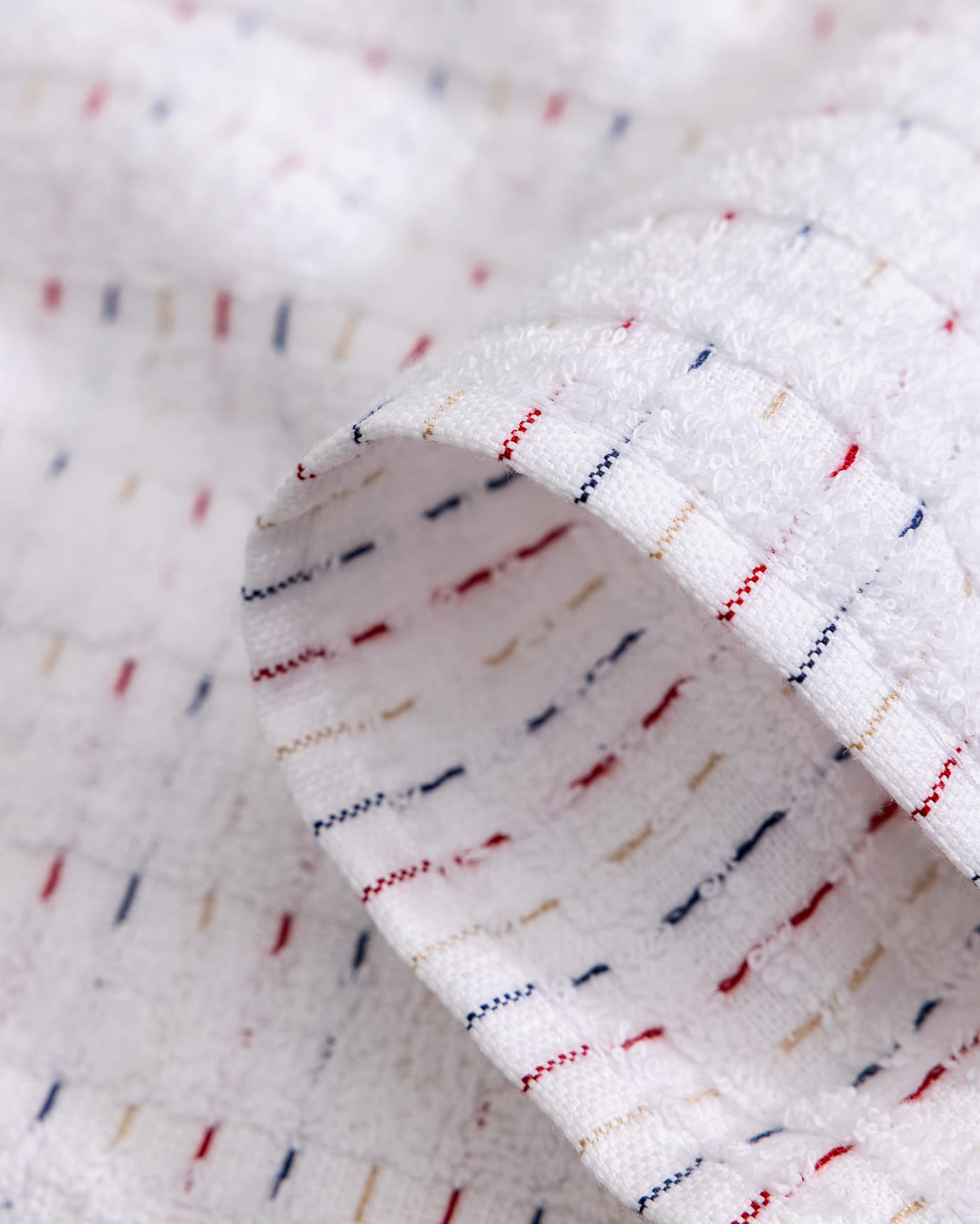 Lot de 4 serviettes à main en coton doux et absorbant - Ensemble salle de bain et cuisine blanc et rouge