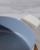 Nano Ceramic Nonstick Shallow Casserole Pot - 26 cm, White & Anthracite