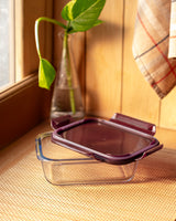 Rectangular Borosilicate Glass Food Storage Container with Lid - 650ml