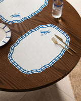 Polyester Placemat Set of 4 - Modern Blue & White Style