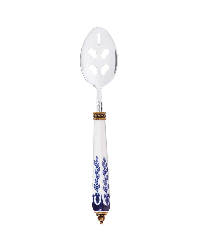 Ceramic Handle Stainless Steel Serving Spoon - Dreamy Blue Pattern
