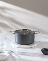 Professional Titanium Nonstick Deep Cooking Pot, 22 cm, Anthracite