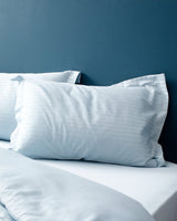 King Size 100% Cotton Striped Sateen Duvet Cover Bedding Set