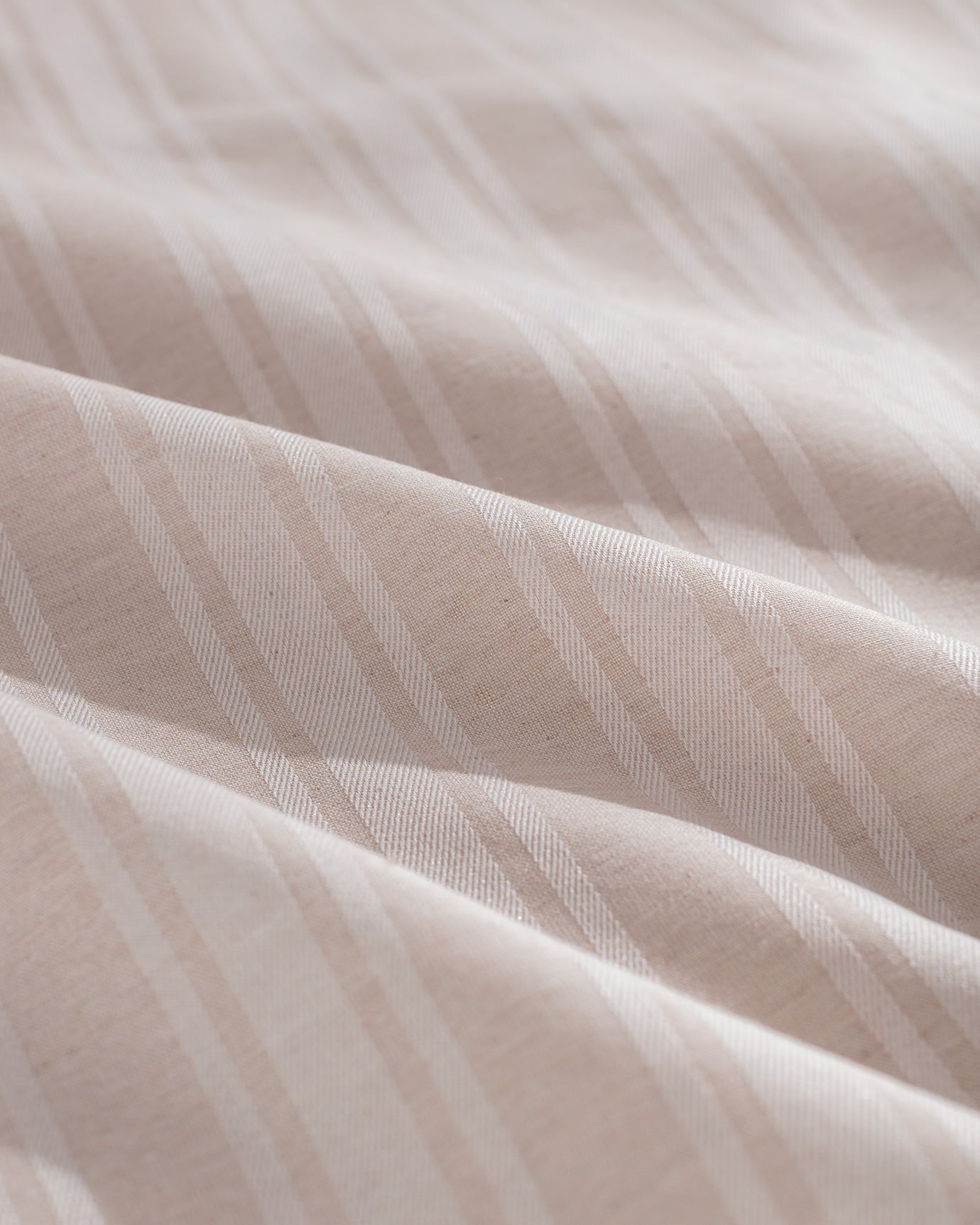 Cotton Blend Sateen Double Duvet Cover Set - Striped