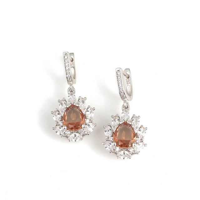 925 Sterling Silver Zultanite & Zircon Teardrop Dangle Earrings